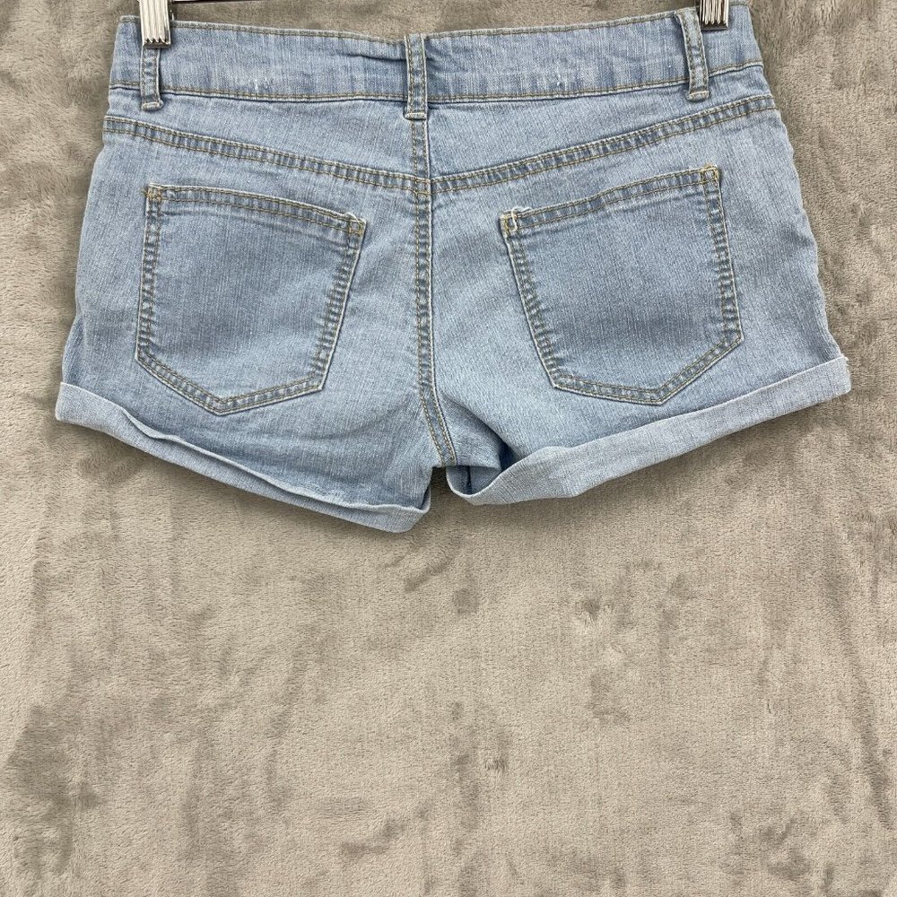 L.e.i. US American Flag Print Low Rise Denim Cuffed Shorts Retro Y2K - Picture 4 of 10